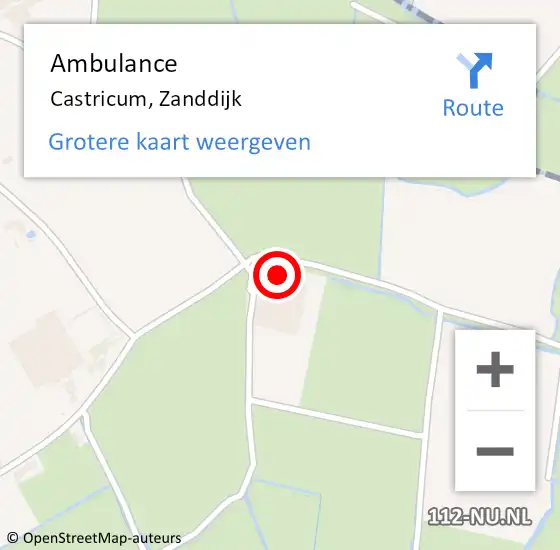 Locatie op kaart van de 112 melding: Ambulance Castricum, Zanddijk op 18 maart 2023 09:57