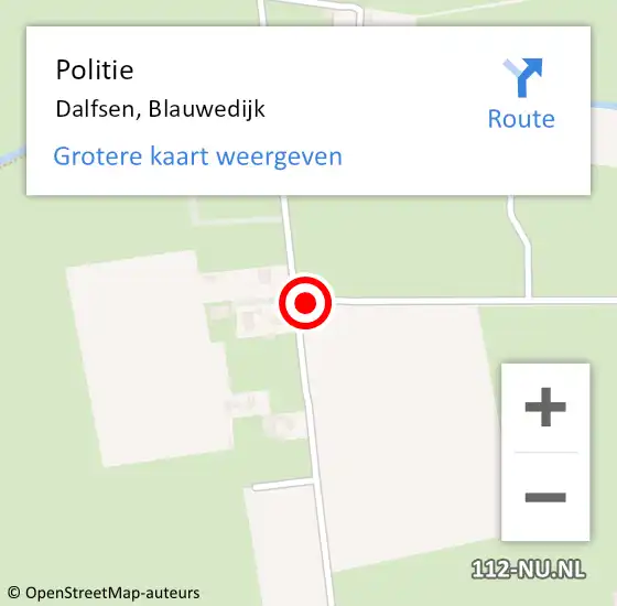 Locatie op kaart van de 112 melding: Politie Dalfsen, Blauwedijk op 18 maart 2023 10:12