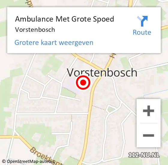 Locatie op kaart van de 112 melding: Ambulance Met Grote Spoed Naar Vorstenbosch op 18 maart 2023 11:07