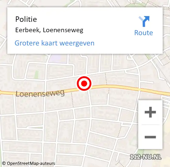 Locatie op kaart van de 112 melding: Politie Eerbeek, Loenenseweg op 18 maart 2023 11:39