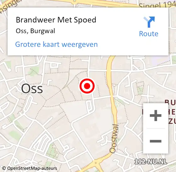 Locatie op kaart van de 112 melding: Brandweer Met Spoed Naar Oss, Burgwal op 18 maart 2023 12:31