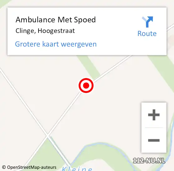 Locatie op kaart van de 112 melding: Ambulance Met Spoed Naar Clinge, Hoogestraat op 19 augustus 2014 11:47