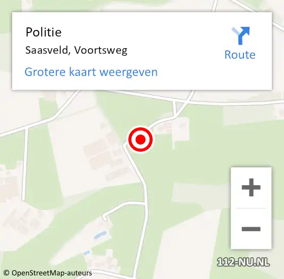 Locatie op kaart van de 112 melding: Politie Saasveld, Voortsweg op 18 maart 2023 13:29