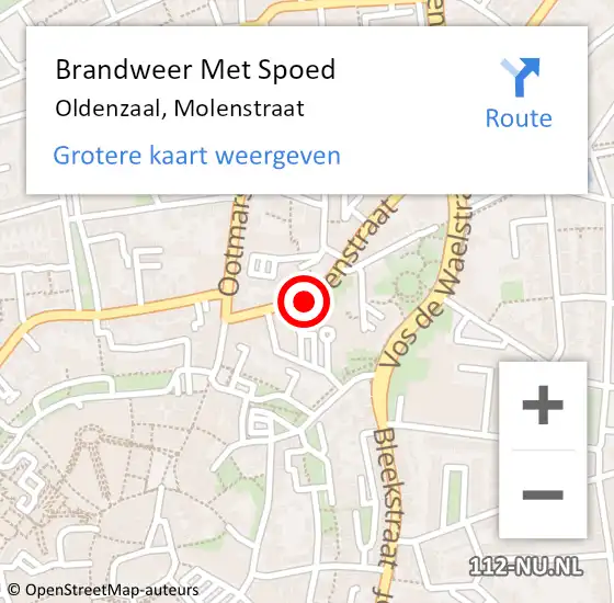 Locatie op kaart van de 112 melding: Brandweer Met Spoed Naar Oldenzaal, Molenstraat op 18 maart 2023 14:09