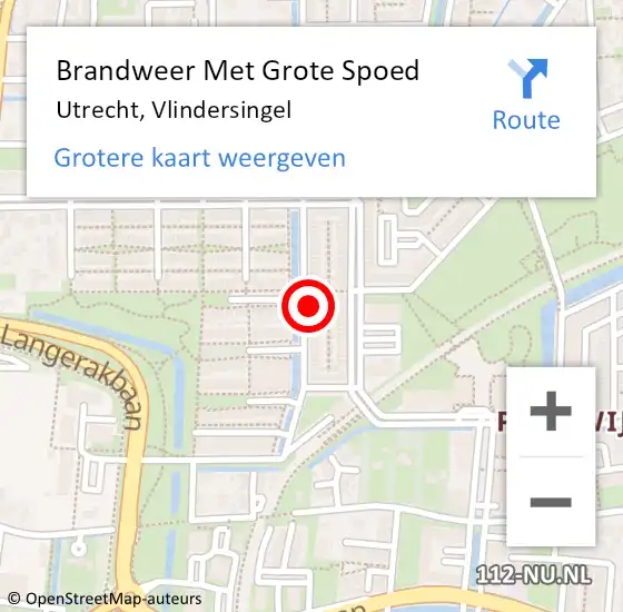 Locatie op kaart van de 112 melding: Brandweer Met Grote Spoed Naar Utrecht, Vlindersingel op 18 maart 2023 14:27