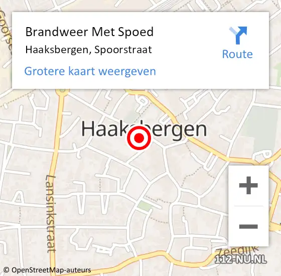 Locatie op kaart van de 112 melding: Brandweer Met Spoed Naar Haaksbergen, Spoorstraat op 18 maart 2023 14:58