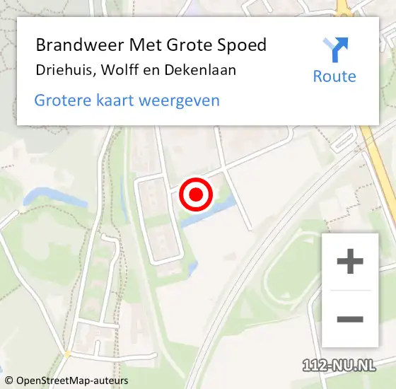 Locatie op kaart van de 112 melding: Brandweer Met Grote Spoed Naar Driehuis, Wolff en Dekenlaan op 18 maart 2023 15:17