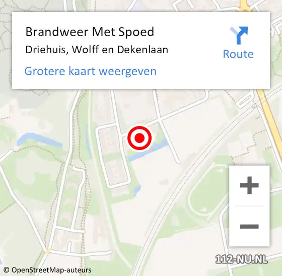 Locatie op kaart van de 112 melding: Brandweer Met Spoed Naar Driehuis, Wolff en Dekenlaan op 18 maart 2023 16:15