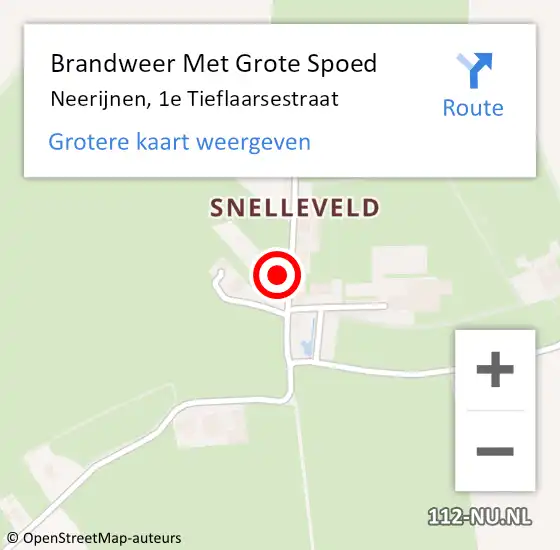 Locatie op kaart van de 112 melding: Brandweer Met Grote Spoed Naar Neerijnen, 1e Tieflaarsestraat op 18 maart 2023 16:51