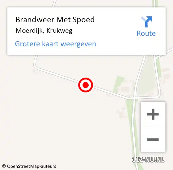 Locatie op kaart van de 112 melding: Brandweer Met Spoed Naar Moerdijk, Krukweg op 18 maart 2023 17:03