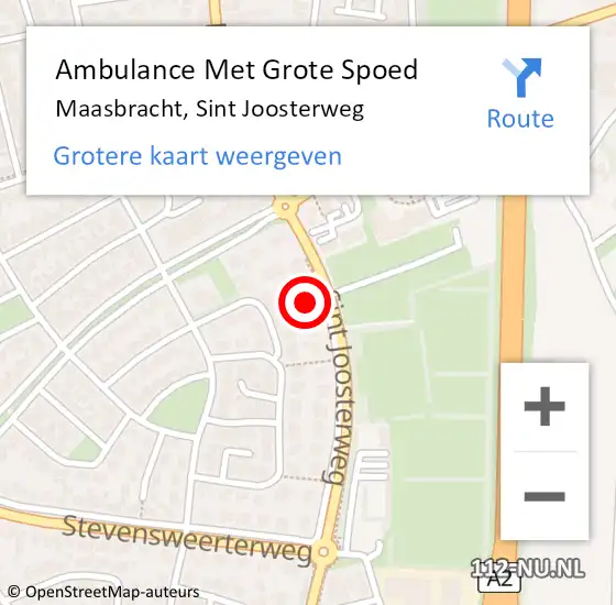 Locatie op kaart van de 112 melding: Ambulance Met Grote Spoed Naar Maasbracht, Sint Joosterweg op 18 maart 2023 17:26