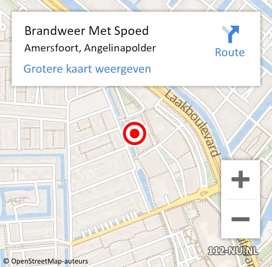 Locatie op kaart van de 112 melding: Brandweer Met Spoed Naar Amersfoort, Angelinapolder op 18 maart 2023 17:39