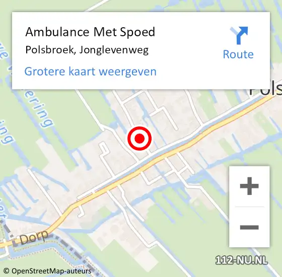 Locatie op kaart van de 112 melding: Ambulance Met Spoed Naar Polsbroek, Jonglevenweg op 19 augustus 2014 12:12