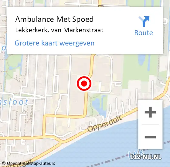 Locatie op kaart van de 112 melding: Ambulance Met Spoed Naar Lekkerkerk, van Markenstraat op 18 maart 2023 18:40