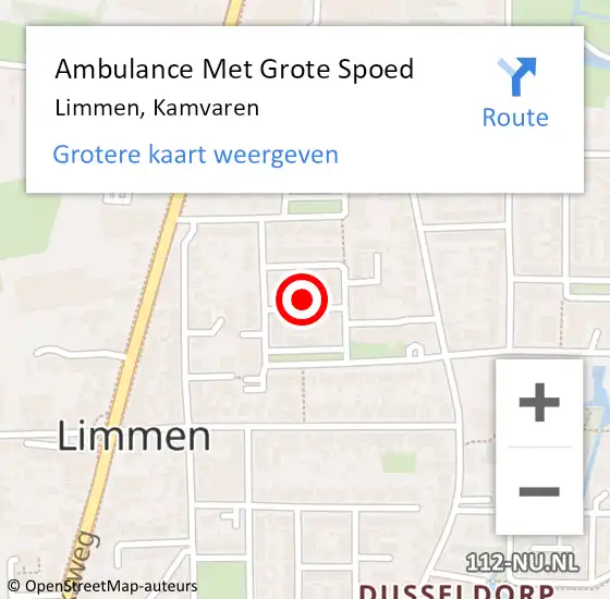 Locatie op kaart van de 112 melding: Ambulance Met Grote Spoed Naar Limmen, Kamvaren op 18 maart 2023 19:42