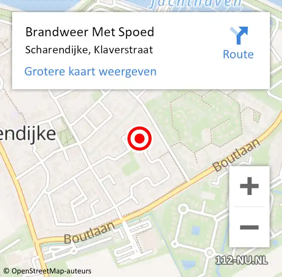 Locatie op kaart van de 112 melding: Brandweer Met Spoed Naar Scharendijke, Klaverstraat op 18 maart 2023 19:47