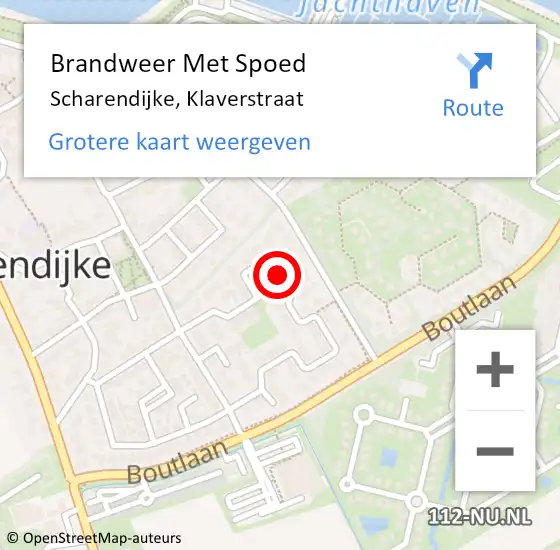 Locatie op kaart van de 112 melding: Brandweer Met Spoed Naar Scharendijke, Klaverstraat op 18 maart 2023 19:48