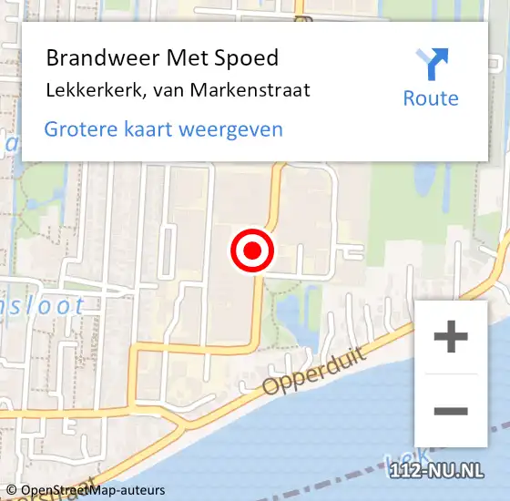 Locatie op kaart van de 112 melding: Brandweer Met Spoed Naar Lekkerkerk, van Markenstraat op 18 maart 2023 19:58