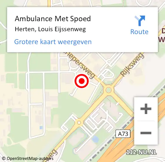 Locatie op kaart van de 112 melding: Ambulance Met Spoed Naar Herten, Louis Eijssenweg op 18 maart 2023 20:23