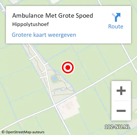 Locatie op kaart van de 112 melding: Ambulance Met Grote Spoed Naar Hippolytushoef op 18 maart 2023 20:35