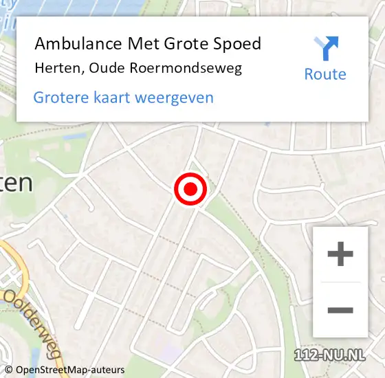 Locatie op kaart van de 112 melding: Ambulance Met Grote Spoed Naar Herten, Oude Roermondseweg op 18 maart 2023 21:17