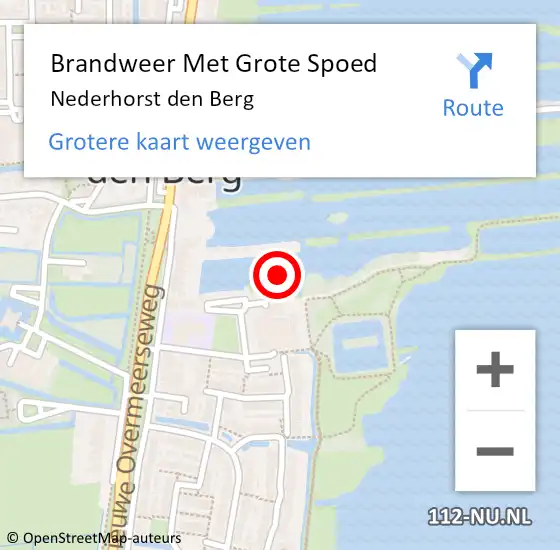 Locatie op kaart van de 112 melding: Brandweer Met Grote Spoed Naar Nederhorst den Berg op 18 maart 2023 22:00