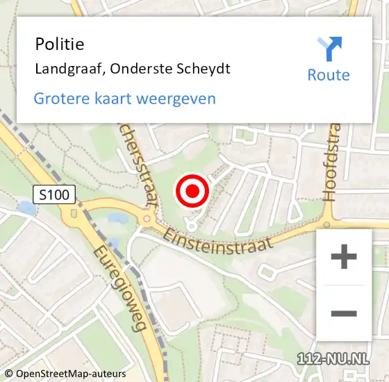 Locatie op kaart van de 112 melding: Politie Landgraaf, Onderste Scheydt op 18 maart 2023 22:31