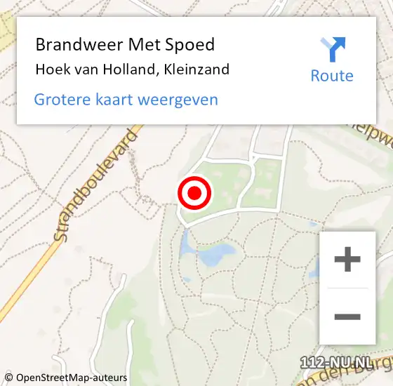 Locatie op kaart van de 112 melding: Brandweer Met Spoed Naar Hoek van Holland, Kleinzand op 18 maart 2023 22:55
