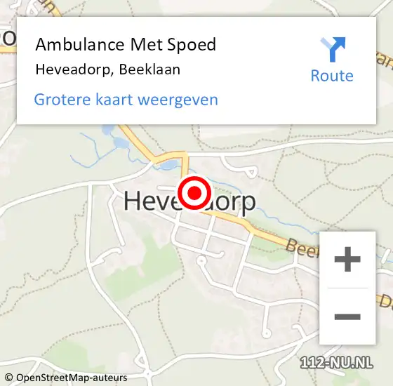 Locatie op kaart van de 112 melding: Ambulance Met Spoed Naar Heveadorp, Beeklaan op 19 augustus 2014 12:38