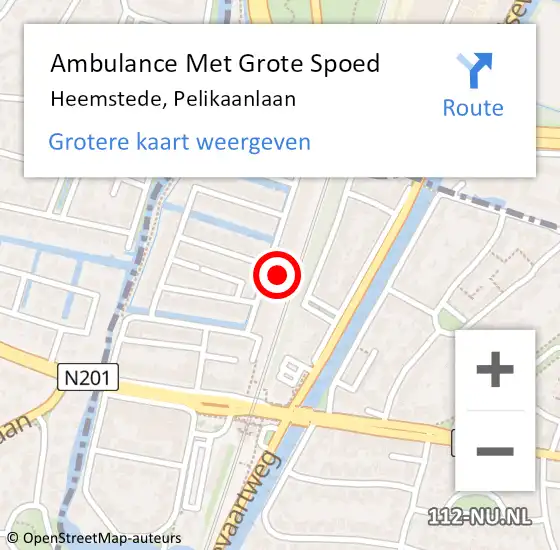 Locatie op kaart van de 112 melding: Ambulance Met Grote Spoed Naar Heemstede, Pelikaanlaan op 18 maart 2023 23:14