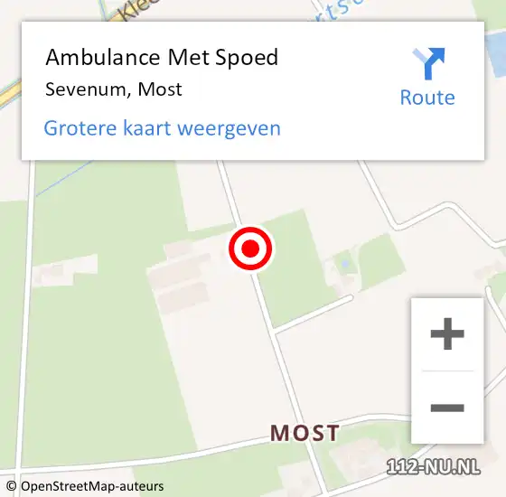 Locatie op kaart van de 112 melding: Ambulance Met Spoed Naar Sevenum, Most op 19 augustus 2014 12:40