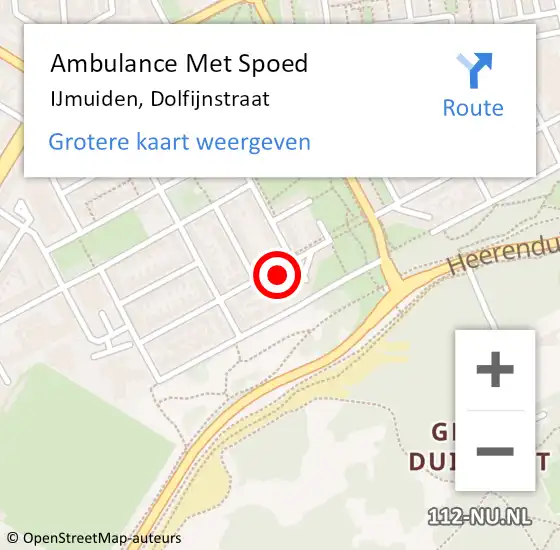 Locatie op kaart van de 112 melding: Ambulance Met Spoed Naar IJmuiden, Dolfijnstraat op 19 maart 2023 02:04