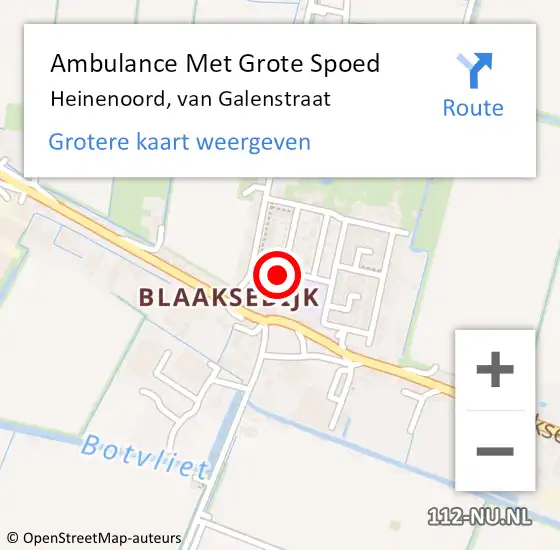 Locatie op kaart van de 112 melding: Ambulance Met Grote Spoed Naar Heinenoord, van Galenstraat op 19 maart 2023 02:18