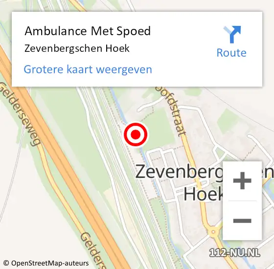 Locatie op kaart van de 112 melding: Ambulance Met Spoed Naar Zevenbergschen Hoek op 19 maart 2023 02:34