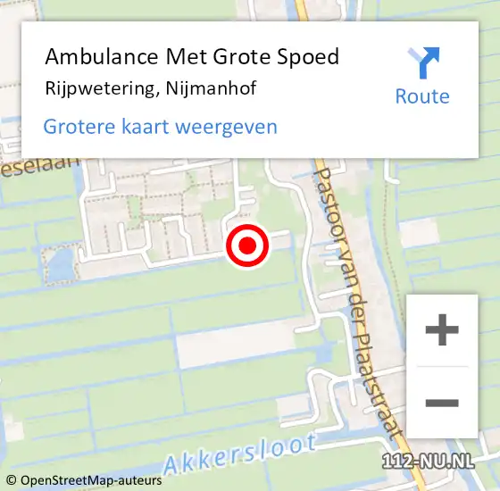 Locatie op kaart van de 112 melding: Ambulance Met Grote Spoed Naar Rijpwetering, Nijmanhof op 19 maart 2023 02:44