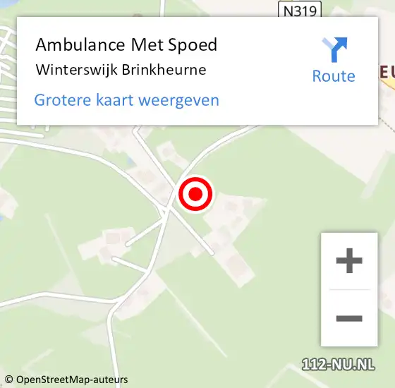 Locatie op kaart van de 112 melding: Ambulance Met Spoed Naar Winterswijk Brinkheurne op 19 maart 2023 03:49
