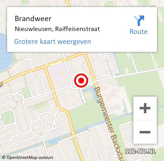 Locatie op kaart van de 112 melding: Brandweer Nieuwleusen, Raiffeisenstraat op 19 maart 2023 05:00