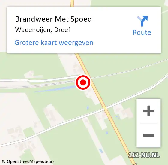 Locatie op kaart van de 112 melding: Brandweer Met Spoed Naar Wadenoijen, Dreef op 11 oktober 2013 23:11