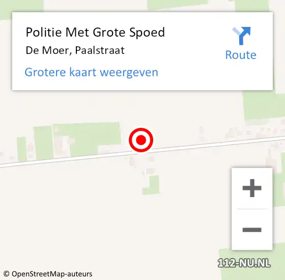 Locatie op kaart van de 112 melding: Politie Met Grote Spoed Naar De Moer, Paalstraat op 19 maart 2023 07:02