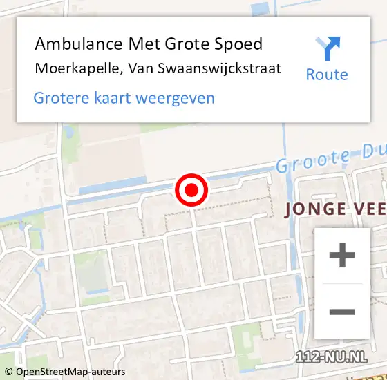 Locatie op kaart van de 112 melding: Ambulance Met Grote Spoed Naar Moerkapelle, Van Swaanswijckstraat op 19 maart 2023 08:37