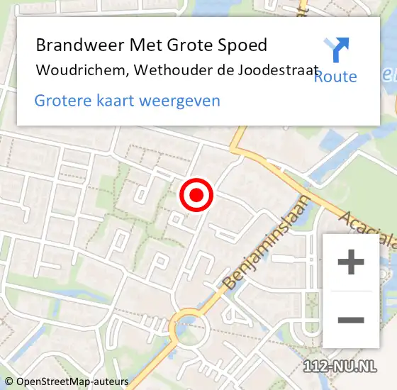 Locatie op kaart van de 112 melding: Brandweer Met Grote Spoed Naar Woudrichem, Wethouder de Joodestraat op 19 maart 2023 08:56