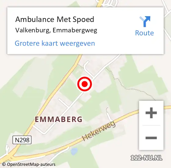 Locatie op kaart van de 112 melding: Ambulance Met Spoed Naar Valkenburg, Emmabergweg op 19 maart 2023 09:44