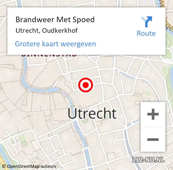 Locatie op kaart van de 112 melding: Brandweer Met Spoed Naar Utrecht, Oudkerkhof op 19 maart 2023 10:24