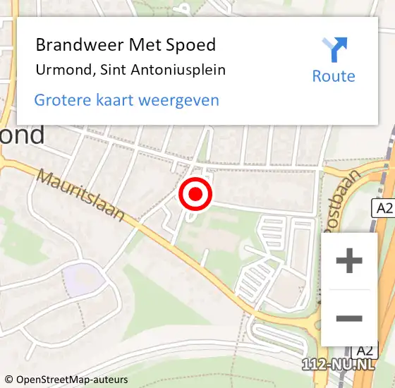 Locatie op kaart van de 112 melding: Brandweer Met Spoed Naar Urmond, Sint Antoniusplein op 19 maart 2023 11:04