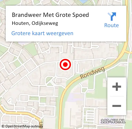 Locatie op kaart van de 112 melding: Brandweer Met Grote Spoed Naar Houten, Odijkseweg op 19 maart 2023 11:12