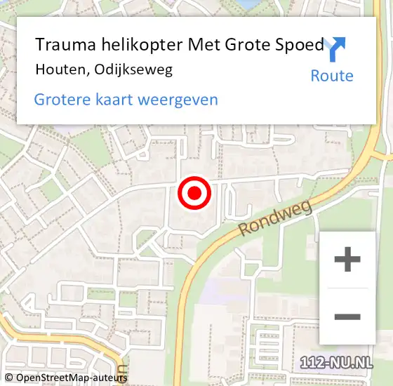 Locatie op kaart van de 112 melding: Trauma helikopter Met Grote Spoed Naar Houten, Odijkseweg op 19 maart 2023 11:15