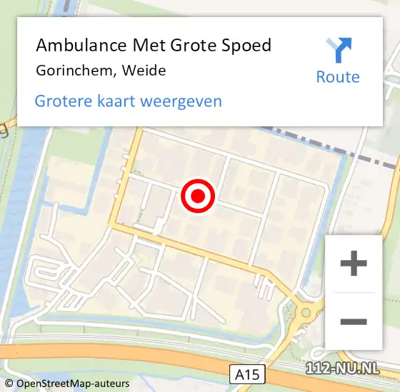 Locatie op kaart van de 112 melding: Ambulance Met Grote Spoed Naar Gorinchem, Weide op 19 augustus 2014 13:19