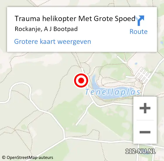 Locatie op kaart van de 112 melding: Trauma helikopter Met Grote Spoed Naar Rockanje, A J Bootpad op 19 maart 2023 12:46