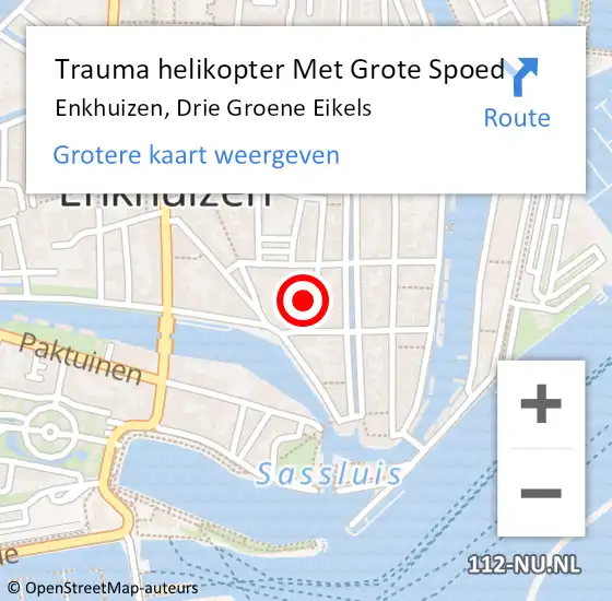 Locatie op kaart van de 112 melding: Trauma helikopter Met Grote Spoed Naar Enkhuizen, Drie Groene Eikels op 19 maart 2023 13:20