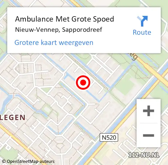 Locatie op kaart van de 112 melding: Ambulance Met Grote Spoed Naar Nieuw-Vennep, Sapporodreef op 19 maart 2023 14:01